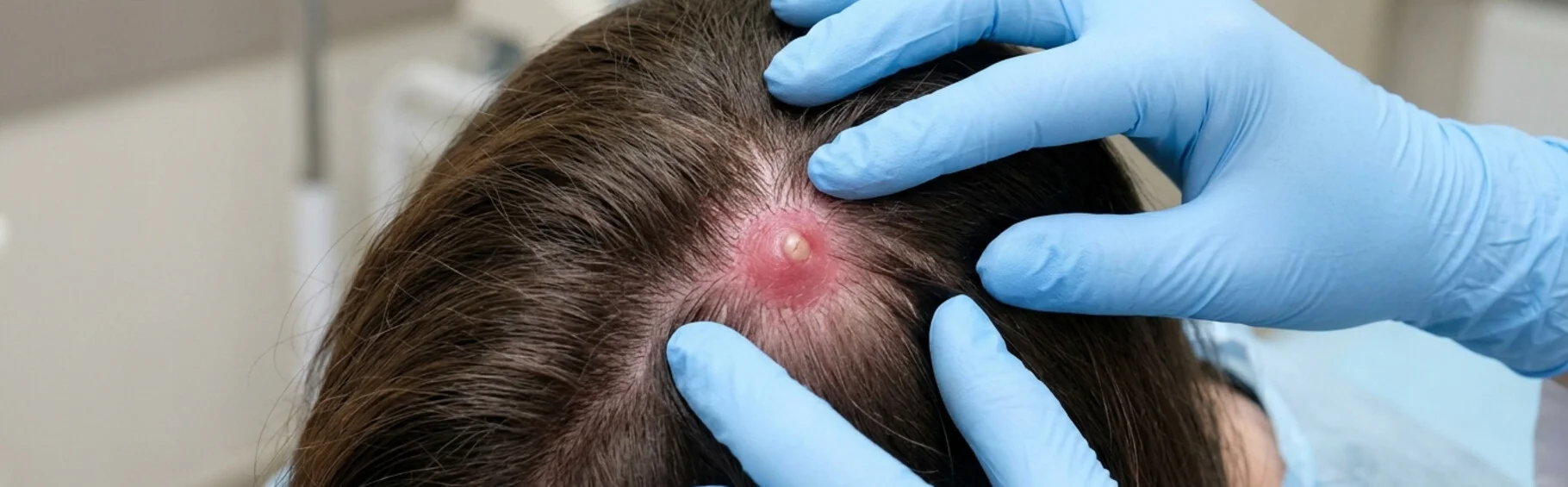 Фурункулез волосистой части головы